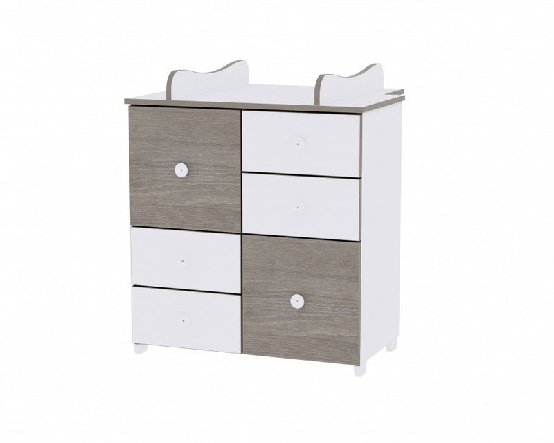 Lorelli Dream kiságy 70x140 + Cupboard pelenkázó komód + Exclusive szekrény - White & Coffee