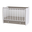 Lorelli Dream kiságy70x140 + Cupboard pelenkázó komód - White & Coffee