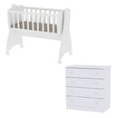 Lorelli First Dreams ringatható bölcs? 105x55 + Komód - White