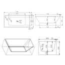 Nara szabadon álló fürdőkád 170x80x60 cm