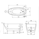 Riva szabadon álló fürdőkád 170x76x60 cm