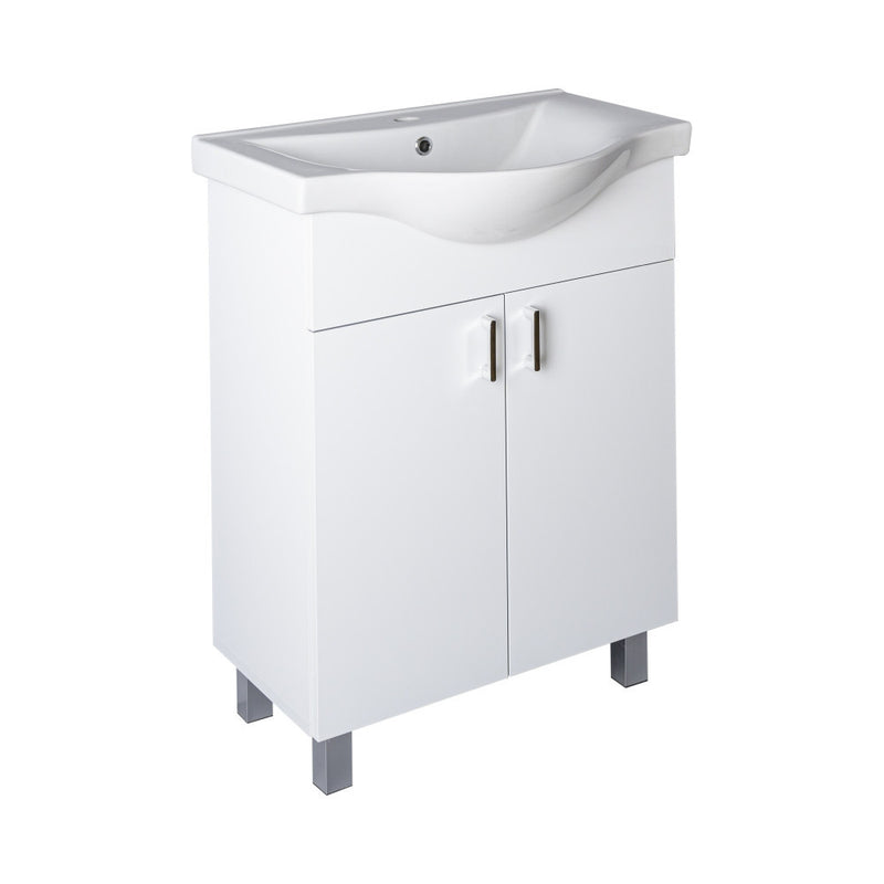 Viva STYLE Ekonomik 65 lábon álló 2 ajtós fürdőszobabútor Sanovit ALBATROS 10065 mosdóval 64,5x46,5