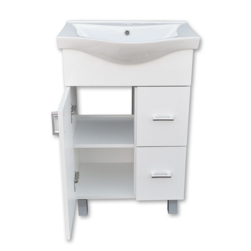 Viva STYLE Bianka 55 lábon álló fürdőszobabútor 2 fiókos Sanovit ALBATROS 10055 mosdókagyló 55x45 cm