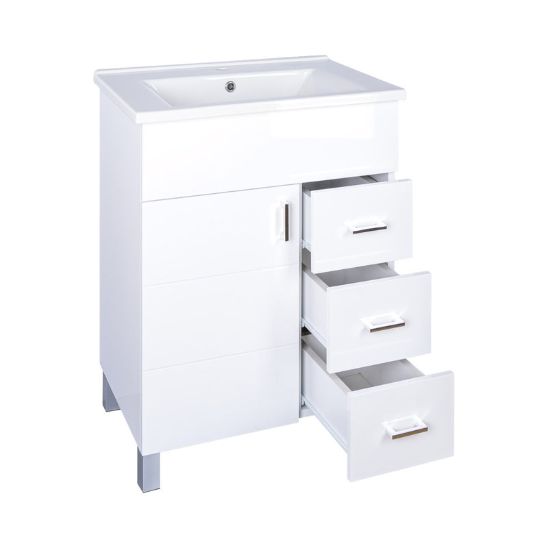 Viva STYLE Karina 65 lábon álló fürdőszobabútor 3 fiókos Sanovit ATRIA 9065 mosdóval 65 x 45,5 cm