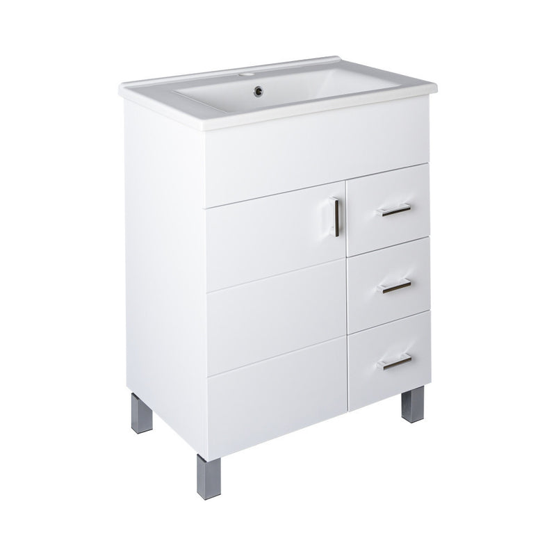 Viva STYLE Karina 75 lábon álló fürdőszobabútor 3 fiókos Sanovit ATRIA 9075 mosdóval 75 x 45,5 cm