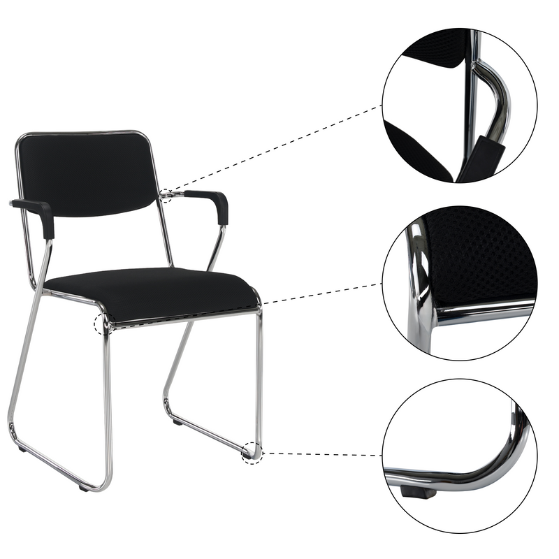 Tárgyolószék, fekete háló, DERYA NEW