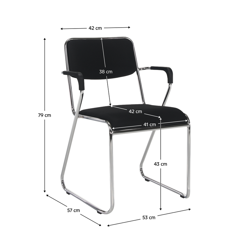 Tárgyolószék, fekete háló, DERYA NEW