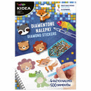 Gyémántfestés szett, 6 db matrica, 500 csillogó kövecske, Kidea, vadállatok