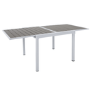 Kerti kihúzható asztal, fehér acél/szürke, DORIO