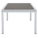 Kerti kihúzható asztal, fehér acél/szürke, DORIO