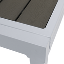 Kerti kihúzható asztal, fehér acél/szürke, DORIO