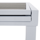 Kerti kihúzható asztal, fehér acél/szürke, DORIO