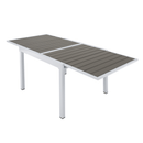 Kerti kihúzható asztal, fehér acél/szürke, DORIO