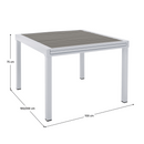 Kerti kihúzható asztal, fehér acél/szürke, DORIO