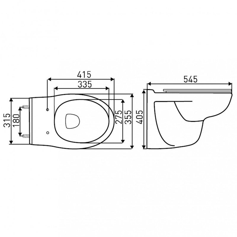 DORIS fali rimless WC