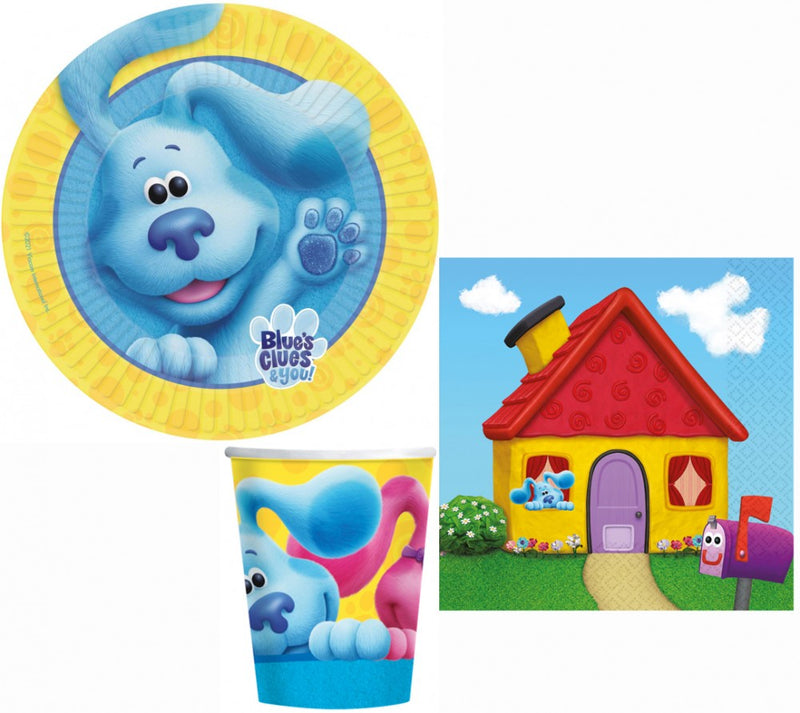 Azúrkék nyomok Fun party szett 32 db-os 23 cm-es tányérral, J-DPA001196