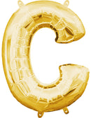 Gold, Arany mini C betű fólia lufi 33 cm, J-DPA3301601