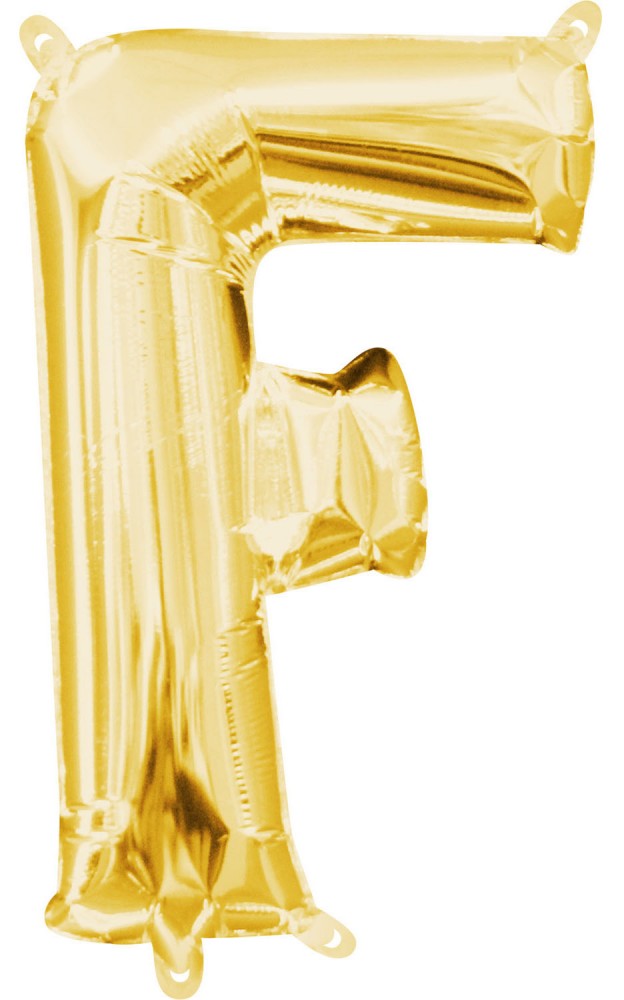 Gold, Arany mini F betű fólia lufi 33 cm, J-DPA3302201