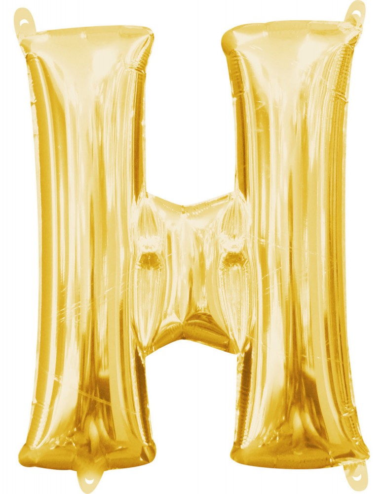 Gold, Arany mini H betű fólia lufi 33 cm, J-DPA3302701