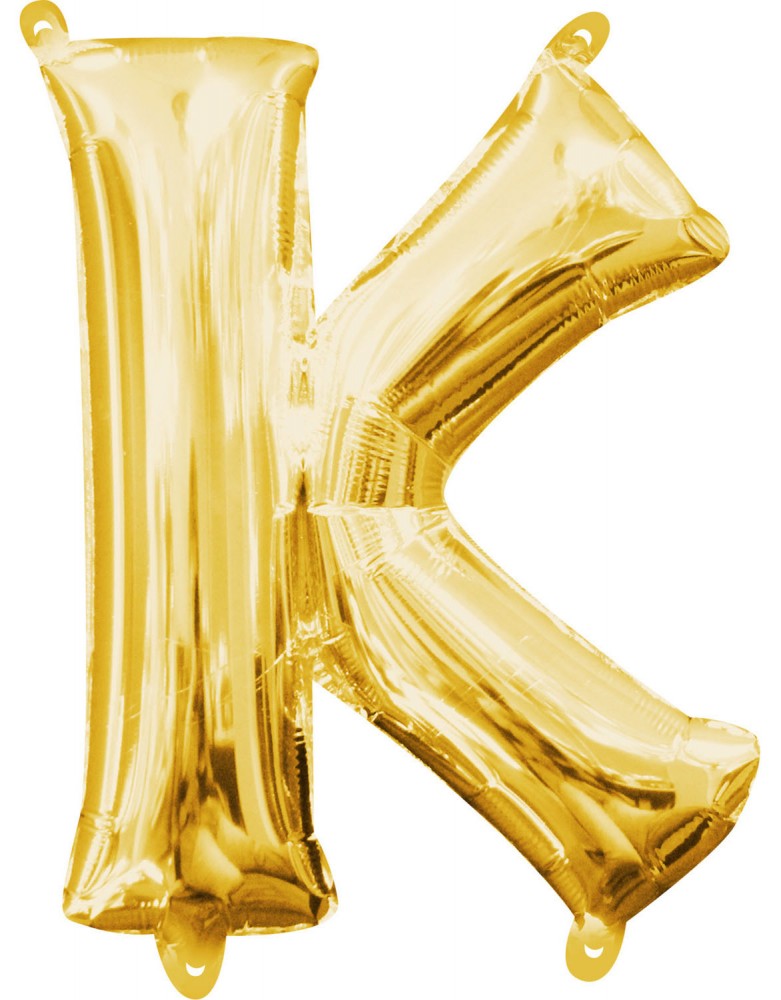 Gold, Arany mini K betű fólia lufi 33 cm, J-DPA3303301