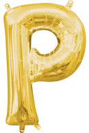 Gold, Arany mini P betű fólia lufi 33 cm, J-DPA3304301