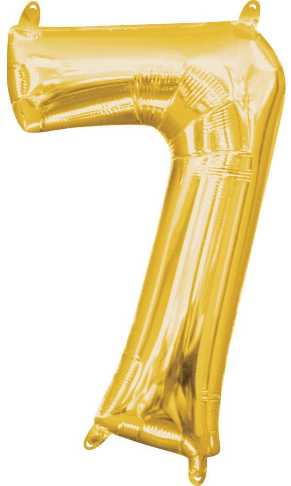 Gold, Arany mini szám fólia lufi 7-es 40 cm, J-DPA3308901