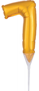 Gold, Arany 7-es szám fólia lufi tortára 15 cm, J-DPA3735501