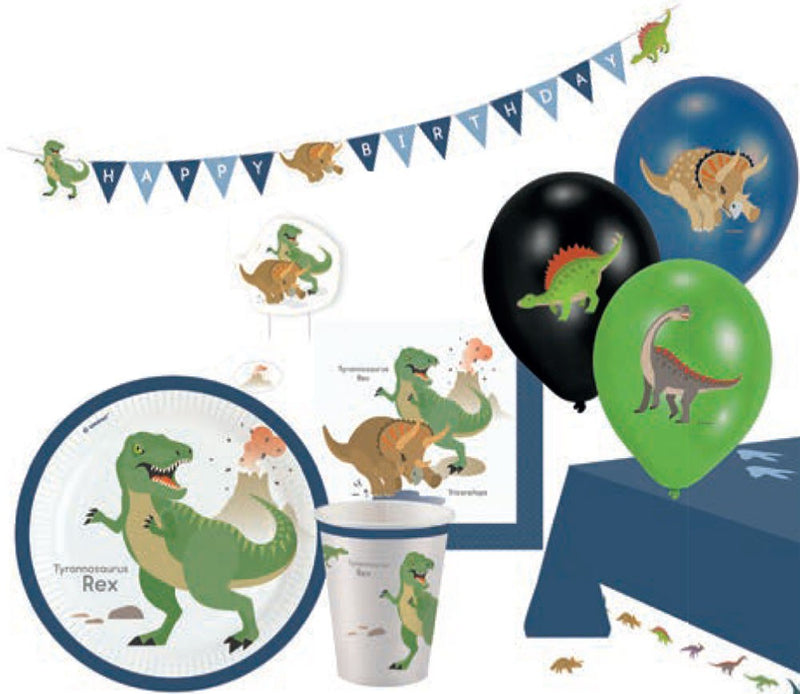 Dinoszaurusz Happy party szett 45 db-os 23 cm-es tányérral, J-DPA90500368