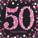 Happy Birthday Pink 50 szalvéta 16 db-os 33x33 cm, J-DPA9900611