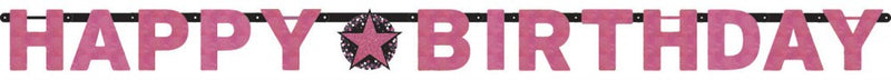 Happy Birthday Pink felirat 213 cm, J-DPA9901185