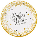 Happy New Year Golden Wishes papírtányér 8 db-os 23 cm, J-DPA990227066