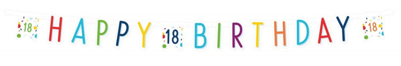 Konfettis Happy Birthday 18 felirat 180 cm, J-DPA9906766