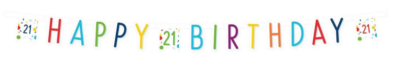 Konfettis Happy Birthday 21 felirat 180 cm, J-DPA9906767