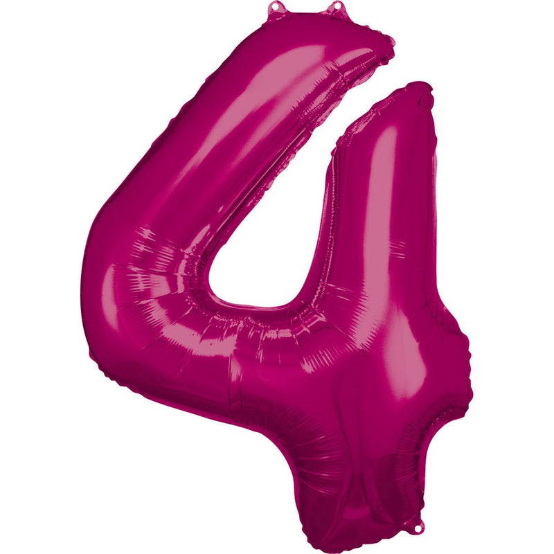 Pink óriás szám fólia lufi 4-es, 88*66 cm, J-DPA9907283