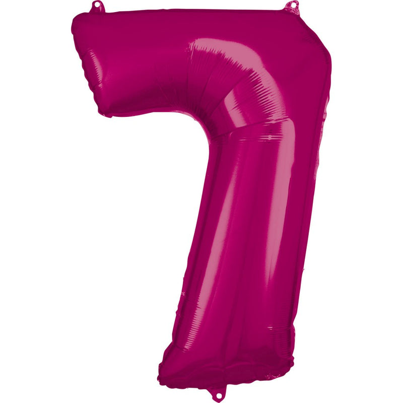 Pink óriás szám fólia lufi 7-es, 88*58 cm, J-DPA9907289