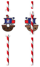 Kalóz Map papír szívószál, 8 db-os szett, J-DPA9909923