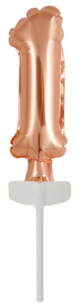 Rose Gold 1-es szám fólia lufi tortára 13 cm, J-DPA9912695