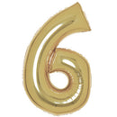 Arany White Gold 6-os szám fólia lufi 92 cm, J-DPA9915184