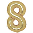 Arany White Gold 8-as szám fólia lufi 86 cm, J-DPA9915186