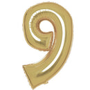 Arany White Gold 9-es szám fólia lufi 91 cm, J-DPA9915187
