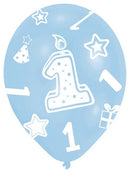 Első születésnap Blue léggömb, lufi 6 db-os 11 inch (27,5 cm), J-DPA995656