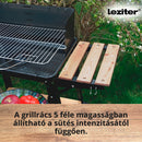 Téglalap alakú görgős faszenes grill