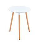 Étkezőasztal, fehér/bükk, átmérő 60 cm, ELCAN NEW TYP 1