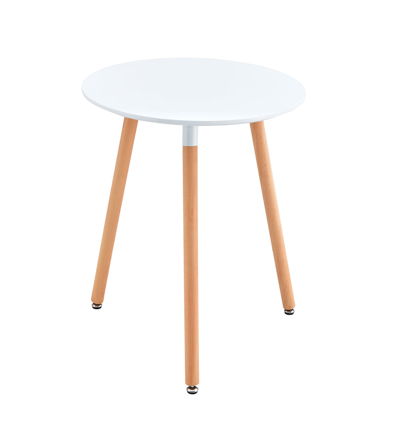 Étkezőasztal, fehér/bükk, átmérő 60 cm, ELCAN NEW TYP 1