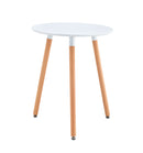 Étkezőasztal, fehér/bükk, átmérő 60 cm, ELCAN NEW TYP 1