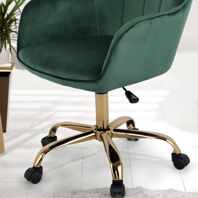irodai szék, zöld Velvet szövet/arany, EROL