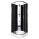 Evora Black 80 hátfalas zuhanykabin zuhanytálcával, 80x80x205 cm