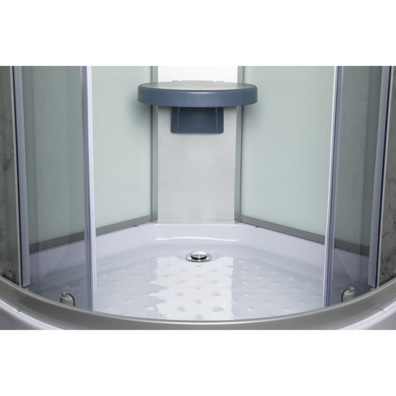 Evora White 90 hátfalas zuhanykabin zuhanytálcával, 90x90x205 cm