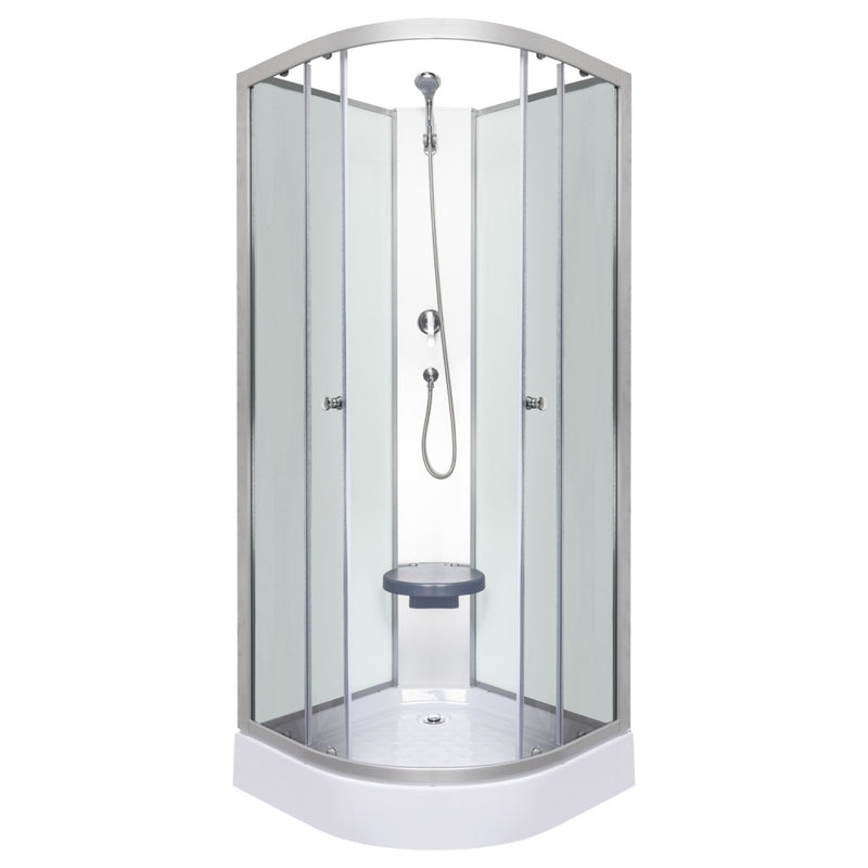 Evora White 90 hátfalas zuhanykabin zuhanytálcával, 90x90x205 cm