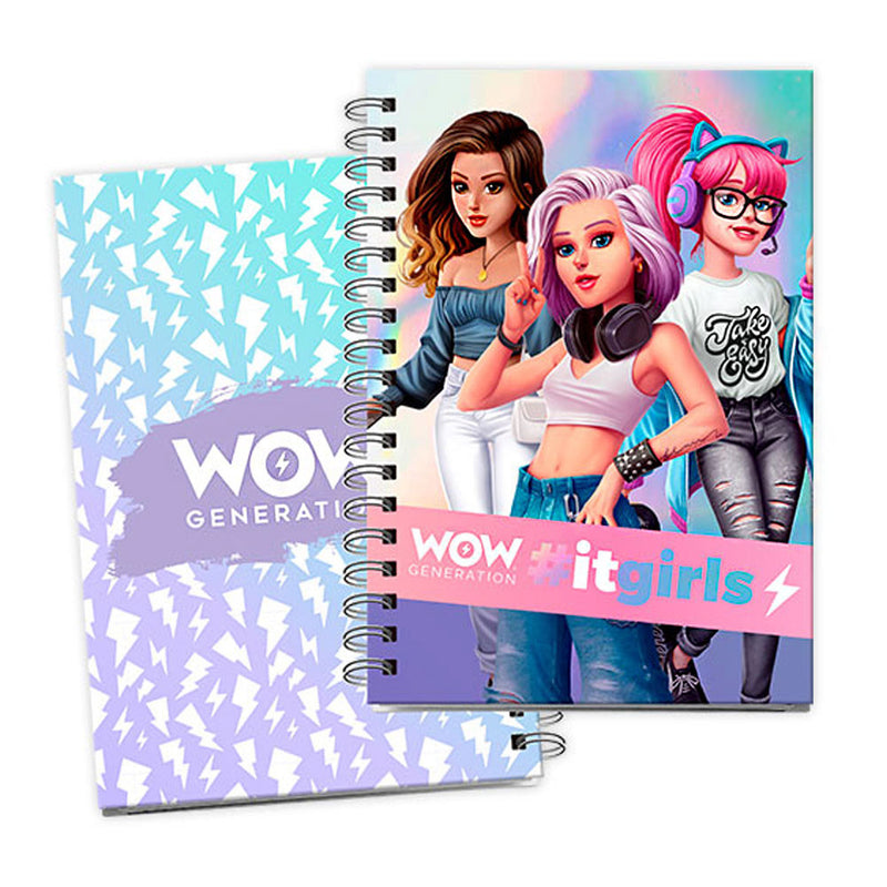 WOW Generation Girls A5 vonalas füzet matricával, J-EWA00001WOWB